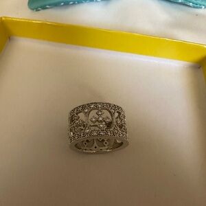 Elegant Silver Women's Cross Ring